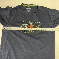 Wild Kiwi Mens New Zealand Aotearoa Graphic T-Shirt Navy Blue Cotton Tee Large