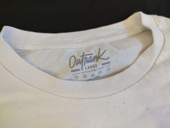Outrank Tee Move in Silence Art Graphic Collage Script White Shirt Men’s Sz L