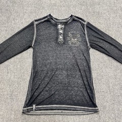Y2K Long Sleeve Shirt Men’s Large Nobility Motors Grunge 1/4 Button Up Black