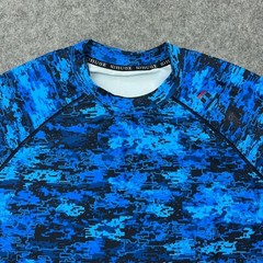 Huge Sports Rash Guard Mens XL Blue Digital Camo Long Sleeve Compression