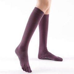 Toe Socks Toeless Socks with Grips for Women Non Slip Cushioned Knee Highs Ov…