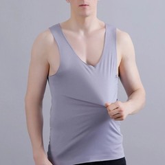 Men Silk Tank Top Seamless Sleeveless Vest Gym Sports Casual Summer Undershirt
