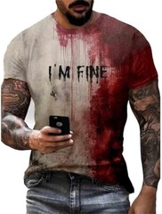 Im Fine Bloody Shirt Halloween Bloody Cloth Men Horror Tshirts Funny Shirts Gift