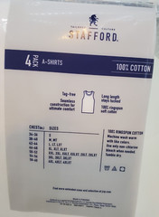 Stafford Super Soft 100% Cotton A-Shirts Ribbed Tank Top 4 Pack XLarge