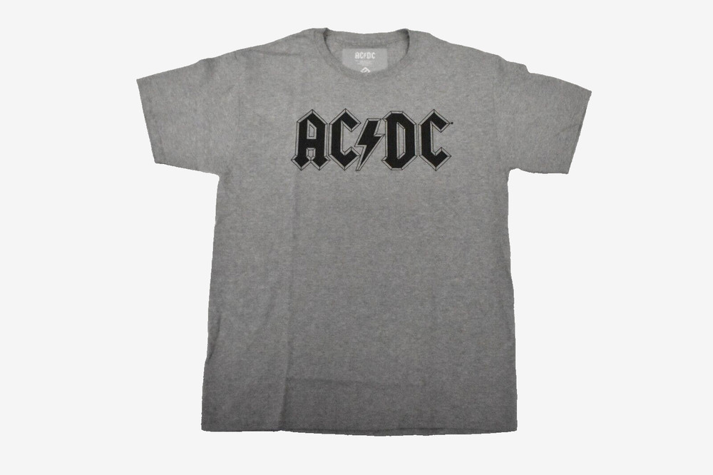AC/DC Mens AC/DC Gray Classic Logo Shirt Large New In Package