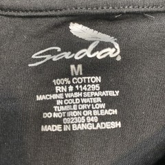 Sada T Shirt Mens Medium Black Short Sleeve Cotton Basic Soft Solid Adult Top