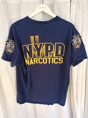 Authentic Vintage NYPD Narcotics T-Shirt XL Embroidered Patches Rare