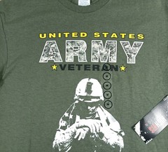 US ARMY Mens Shirt Medium Short Sleeve USA Spell Out Veteran Logo Green DELTA