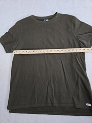 Divided by H&M Shirt Mens L Army Green Textured Crew Neck Short Sleeve Pullover