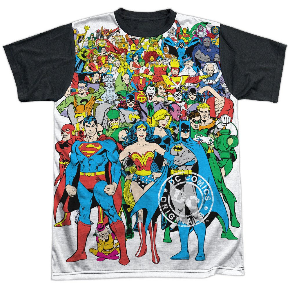 DC Original Universe Adult Halloween Costume T Shirt (Black Back), S-3XL
