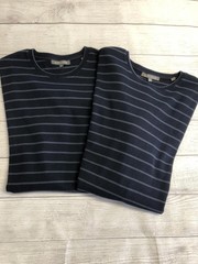 Slate & Stone Shirt Mens XL Blue Stripe Waffle Knit Crewneck Tee Lot 2 Casual