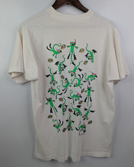 Vintage Lizard Gecko Diving Positions Shirt 90s AOP Jackson Did This (20in)