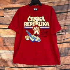 Lee T-Shirt Men’s XL Red Czech Republic Prague Graphic 100% Cotton