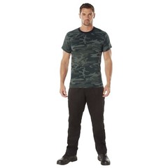 Rothco Black Camo T-Shirt- Poly Cotton Military Fashion Tees