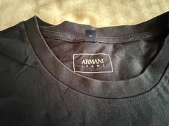 Armani Jeans Navy Blue Spellout Cities Graphic Tee – Men’s XL – 100% Cotton