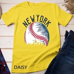 Vintage Downtown New York City Skyline Baseball Lover Gift Unisex T-shirt