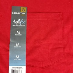 Gold Toe AquaFx Fitness Mens T-Shirt Pocket M Independence Red PreShrunk Cotton