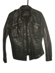 Men’s All Saints POSTNOON LEATHER SHIRT jacket overshirt L (ref81) £129.99!!!!!