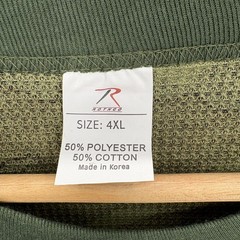 Rothco Shirt Mens 4XL Green Camo Thermal Long Sleeve Crew Neck Military Rugged