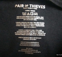 Pair Of Thieves Men’s Black Ready For Everything Short Sleeve Tee Size L