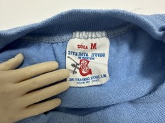 Vintage 80s Graphic T-Shirt M Tight Fit Shower Novelty Grunge Sports Blue USA