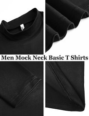 Men’s Mock Turtleneck T-Shirt Long Sleeve Warm Pullover Basic Undershirt Top