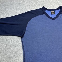 Patagonia Capilene T Shirt Men Medium Blue Raglan Outdoor Hiking Base Layer