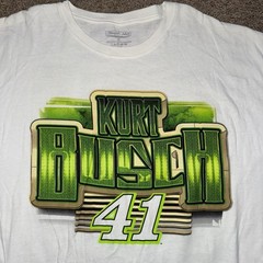 NASCAR Kurt Busch #41 Stewart Haas Racing Monster Energy Green T Shirt Mens XL
