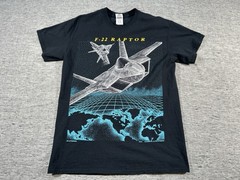 F-22 Raptor Shirt Mens Medium Black Blackbird Airplane Military Fighter Jet