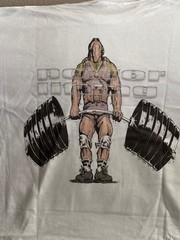 NEW POWER LIFTING : “DTG” PRINT On 100% COTTON WHITE T-SHIRT 2XX