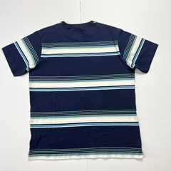 Hang Ten Striped Pocket Tshirt Blue White Short Sleeve Black Size Small NWT