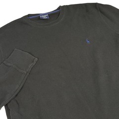 Polo Ralph Lauren Sleepwear XL Black Waffle Knit Long Sleeve Shirt