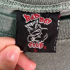 Vintage 90s Bad Boy Club Green Oversized T-Shirt Made In USA 100% Cotton Large