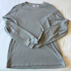 Levi’s Henley Shirt Mens XL Long Sleeve Waffle Knit Thermal Gray