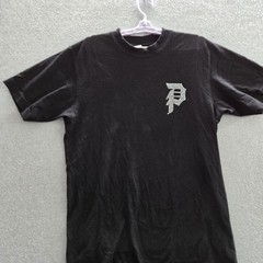 Primitive Men Shirt M Black Graphic Letter Rose Rhinestone Logo Short Sleeve