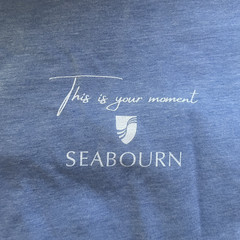 Peter Millar Pima Cotton Blend T Shirt Men L Blue Seabourn Cruise Logo Preppy