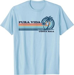 Retro Vintage Family Vacation Costa Rica Pura Vida LIGHT BLUE T-Shirt