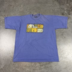Vintage Africa T Shirt Mens XXL Blue Faded Art Preowned
