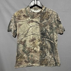 Camo Hunting Shirt Mens Medium Brown Short Sleeve Camouflage Tee T-Shirt