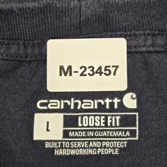 Carhartt Men Shirt L Navy K231 Long Sleeve Pocket Shirt Loose