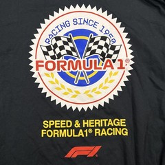 PacSun Mens XL Formula 1 F1 T-Shirt Black Grand Prix Racing Short Sleeve