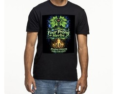 Four Prong Herbs Ginseng Shirt Unisex XL Black Gildan Graphic Tee NWT