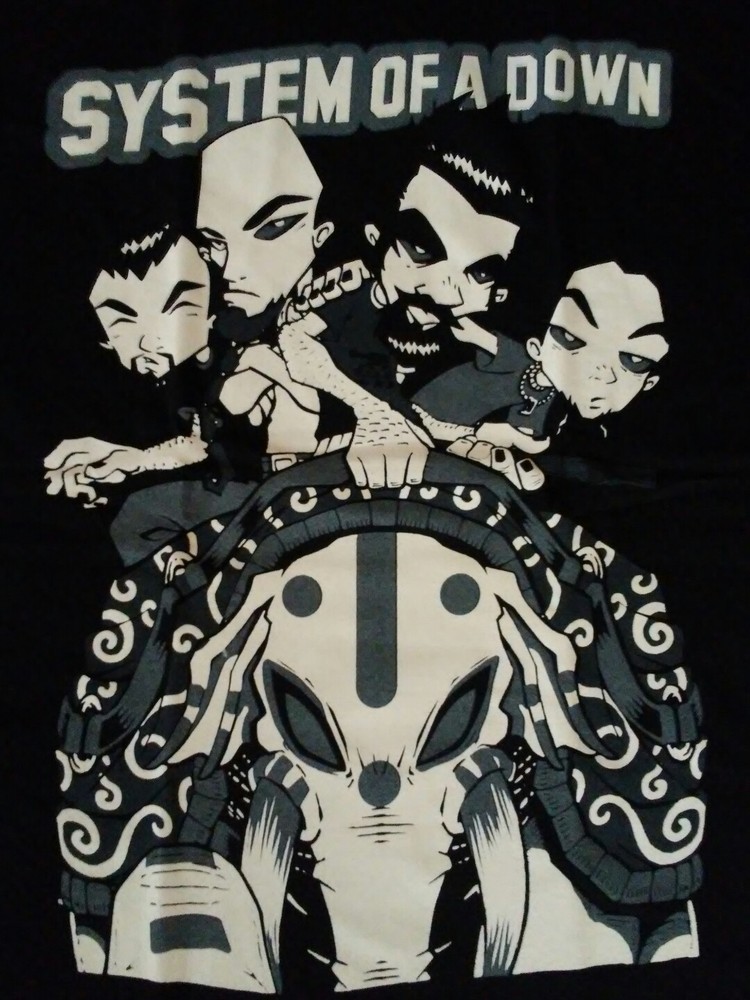 Same Day Shipping SYSTEM OF A DOWN Animated Group Shirt Size LARGE