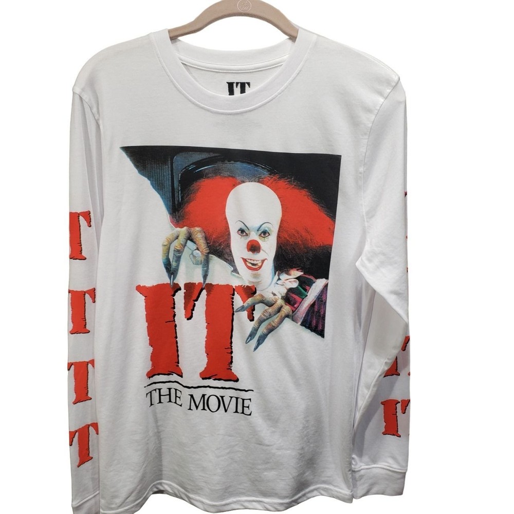 It The Movie T Shirt Clown Mens Long Sleeve Small 34/36 Graphic Sleeve Pennywise