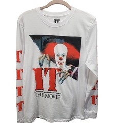 It The Movie T Shirt Clown Mens Long Sleeve Small 34/36 Graphic Sleeve Pennywise