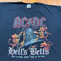 Vintage ACDC Shirt Mens Size XL Black Liquid Blue Hell’s Bells 2007