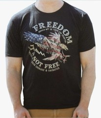 Galt Men’s USA American Flag Freedom Its Not Free Graphic T-Shirt, Black, SizeXL