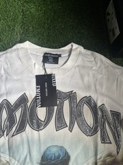 Mixed Emotion Men’s White Graphic Rhinestone Crew Neck T-Shirt Size M