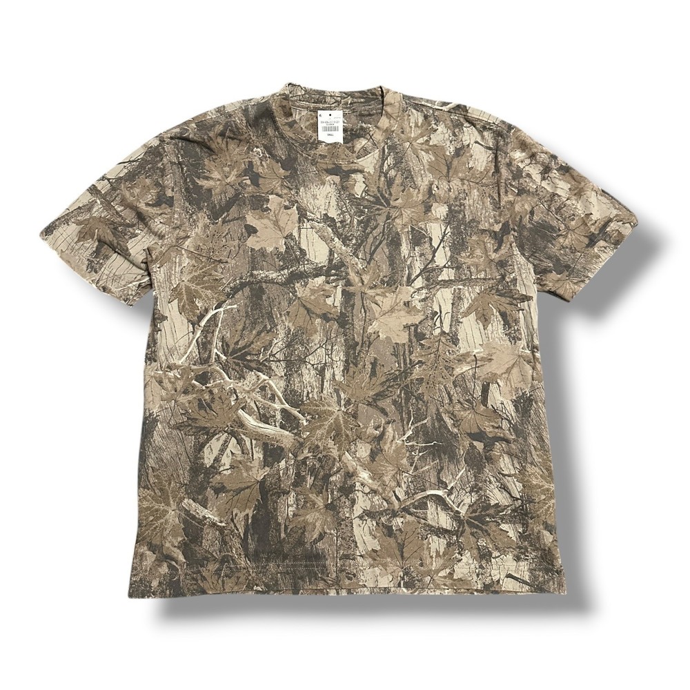 Hollister Heavyweight Boxy Fit Camo Realtree Crew Neck T-Shirt Men’s S Woods NEW