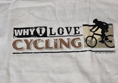 Gildan White T-Shirt Why I Love Cycling Adult Size Small NWOT